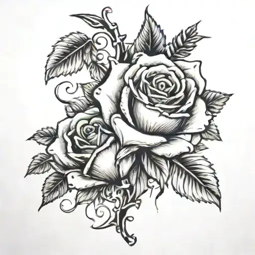 Broken Sword With Rose