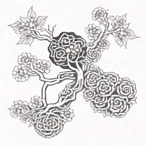 Cyttaria Hariotii Tree And Flowers Growing