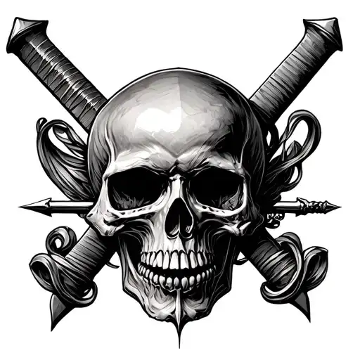 Skull Pierced By A Sword