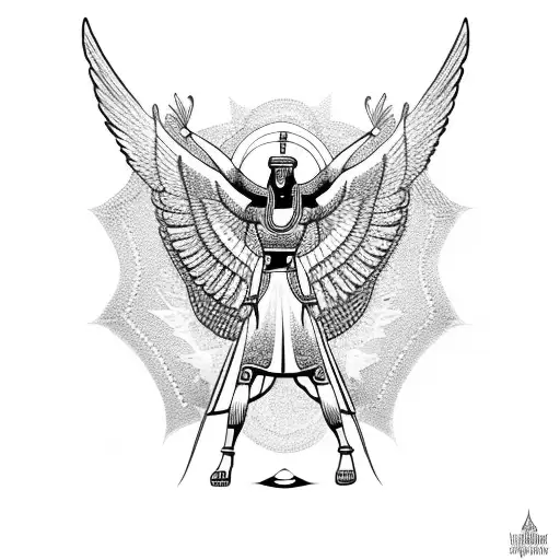 Isis Egyptian Goddess Spreading Her Wings