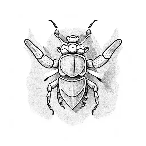 Longhorn Beetle With Rectory House Background