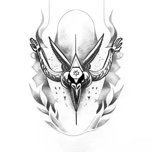 A Crow Head And A Gothic Church