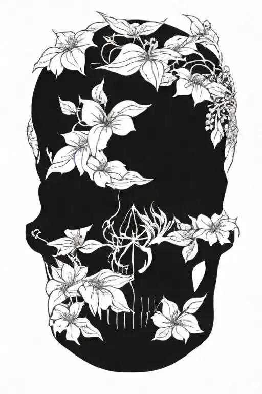 Skull And Flowers