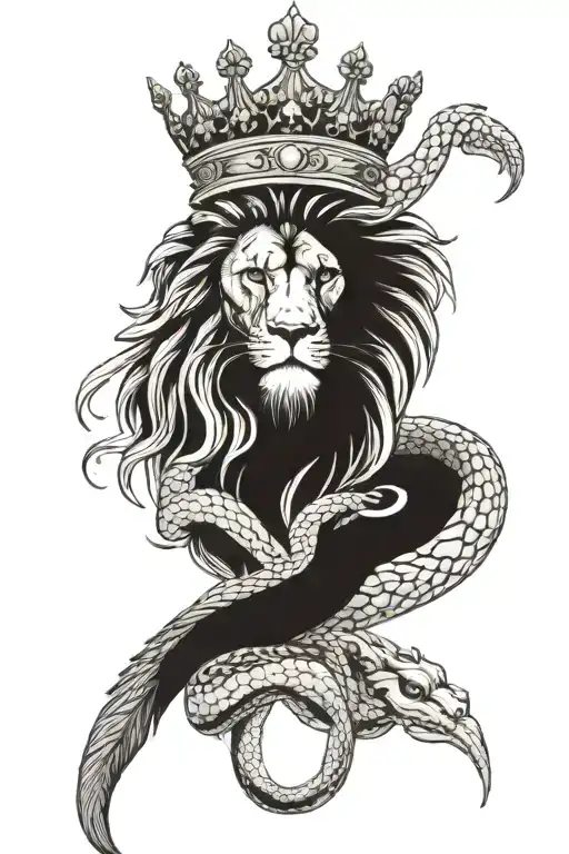 Lion With Crown Under It A Snake That So No Matter