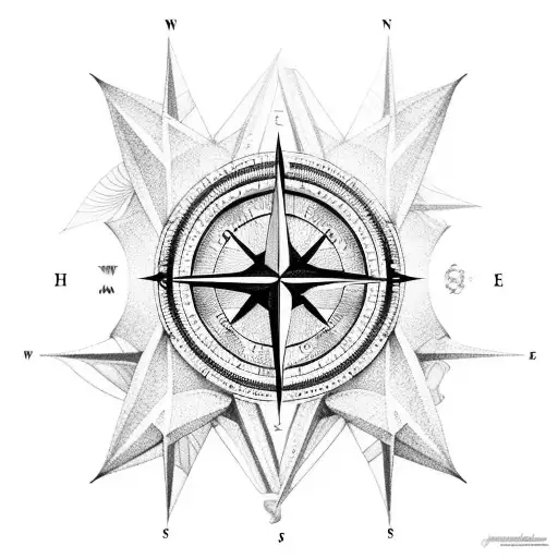 Compass Stuck In Sand 45Dagree Angle