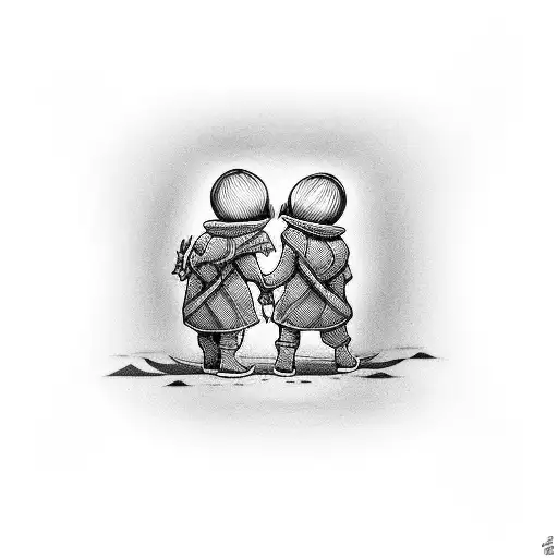 Two Little Brothers Hugging Each Other