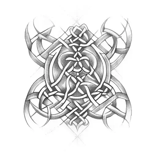 A Celtic Inspired Tattoo Incorporating Elements Of Music And The Outdoors