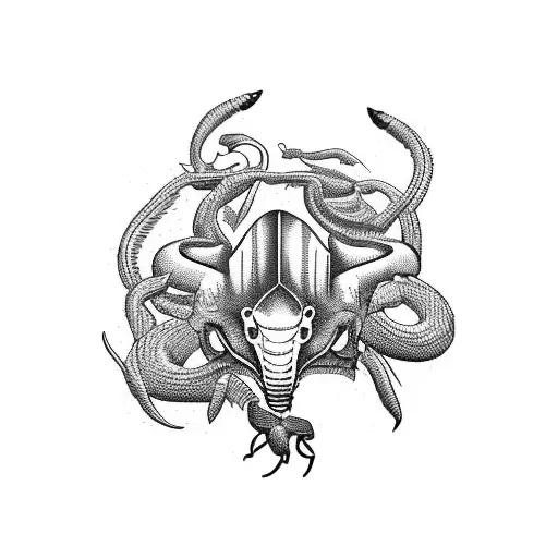 A Texas Themed Tattoo With A Cobra And Scorpion Representing Strength And Resilience