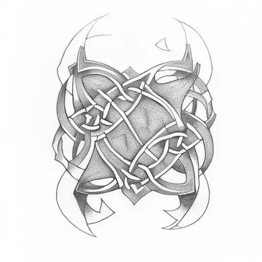 A Celtic Inspired Tattoo Incorporating Elements Of Music And The Outdoors