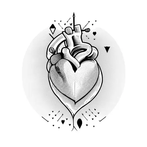 Heart With Guitar Through It Like An Arrow