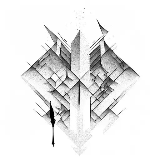 Gothic Architecture With Jagged Dark Lines Around To Make A Sleeve