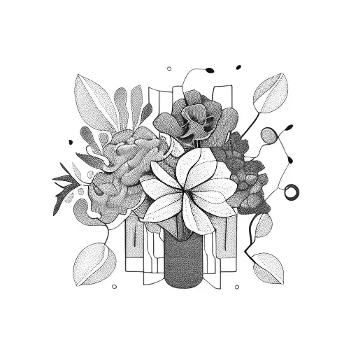 Abstract Vase With Plants