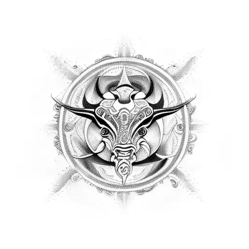 A Celestial Fusion Tattoo Design Combining The Scorpio And Taurus Zodiac Symbols In A Unique Way