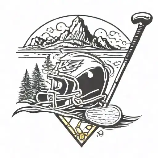 Kansas City Chiefs And Royals Logos Intertwined With Golf Clubs And Mountains In The Background