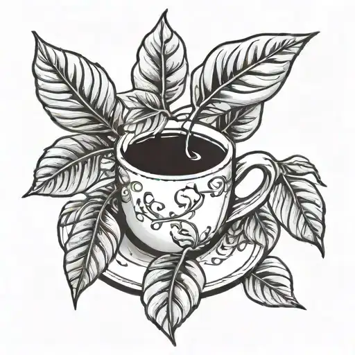 A Coffee Plant Growing Out Of An Espresso Cup