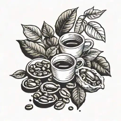 Some Coffee Beans How Falling And Those Are Going To Grinding And Dissapear