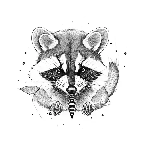 Racoon And Dragonfly