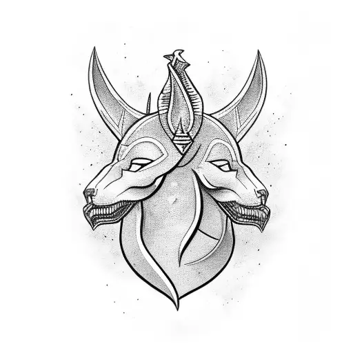 Black Anubis Tattoo For Hand