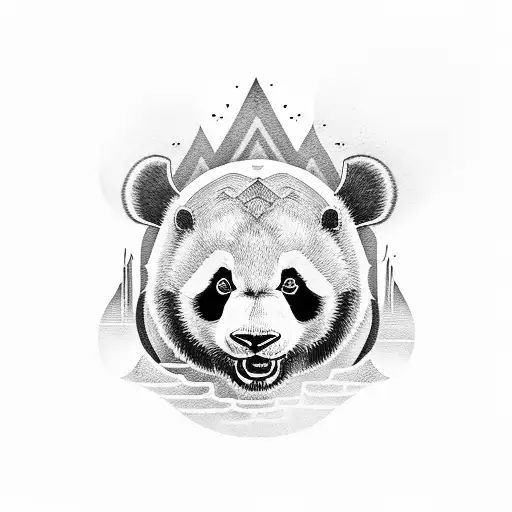 Panda With Calm N Fierce Look