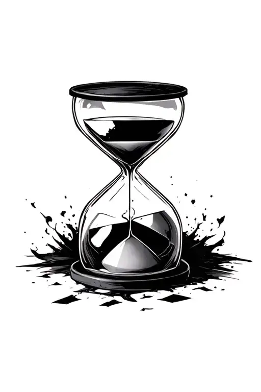 Comedy Mask Hourglass Tragedy Mask Merged