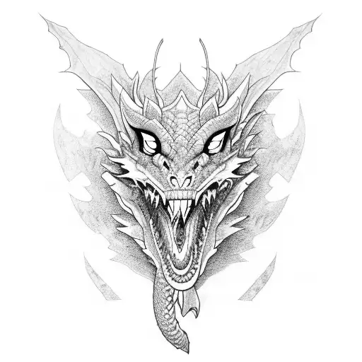 Dragon Intertwined With A Runway Model In A Fierce Pose