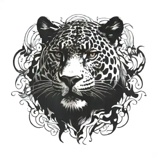 Black Jaguar With Lighting Around It