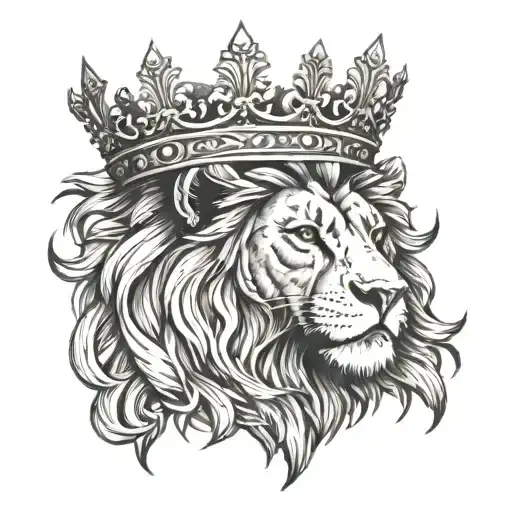 Lion Wearing A Crown