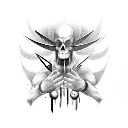 Good Vs Evil Sleeve With Cross Hair And Sons Name Call An