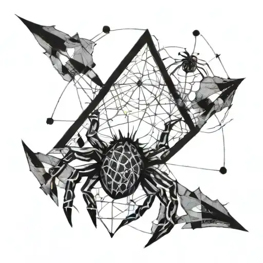 Triangle On The Chest And A Spider On The Red And Blue Chest