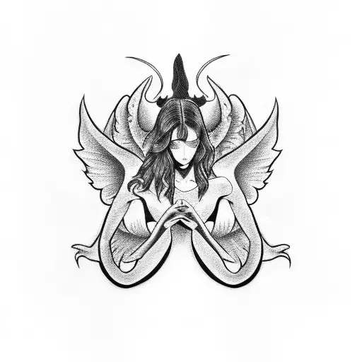 Two Girls Back To Back Demon And Angel