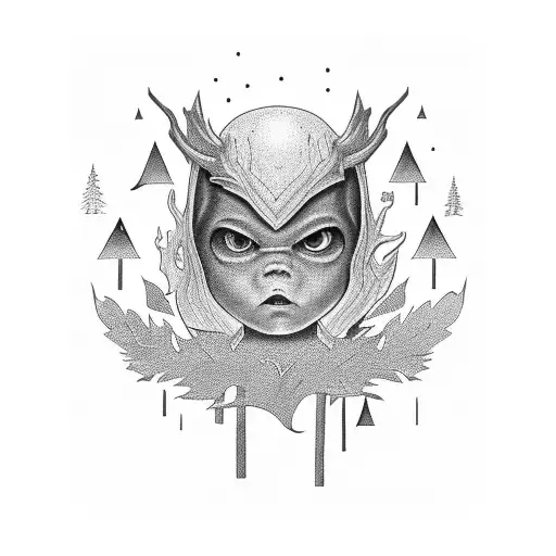 Child Entering Dark Forest