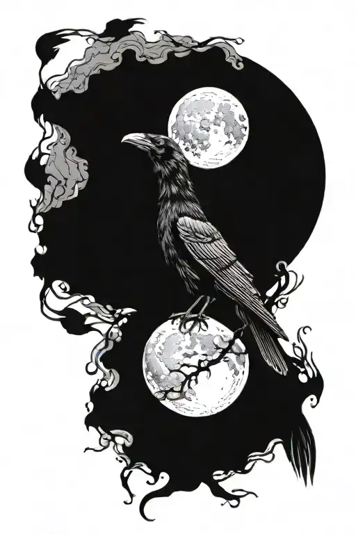 Crow And Moon