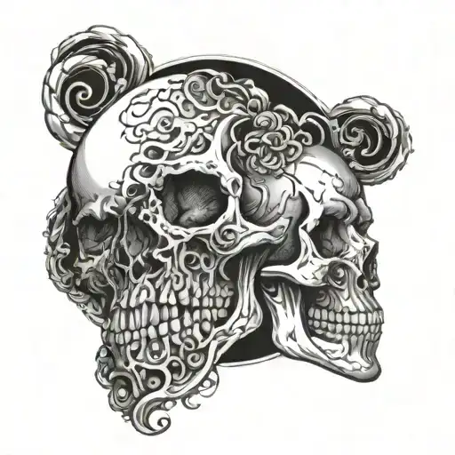 Skull Moon Merging Together