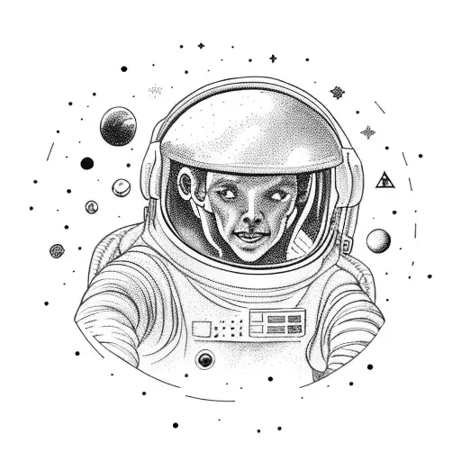 Astronaut Exploring A Galaxy Filled With Alien Creatures