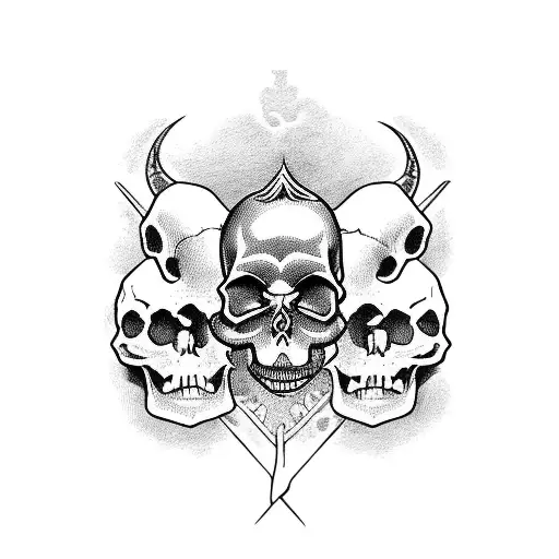 Tarot Card The Lovers Skull Spooky Cute