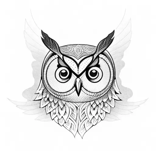 Musical Notes Forming A Silhouette Of An Owl