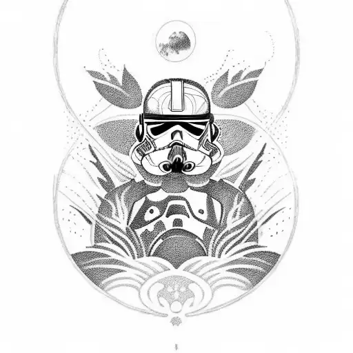 A Star Wars Themed Botanical Design Incorporating Nature Elements