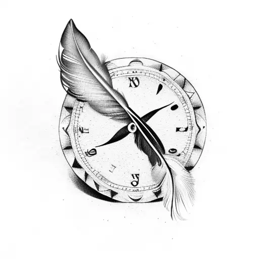 Feather With Clock Mechanics Inside