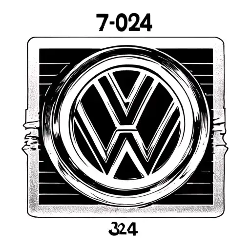 Simple Volkswagen Symbol With The Date 7-30-24 Under It