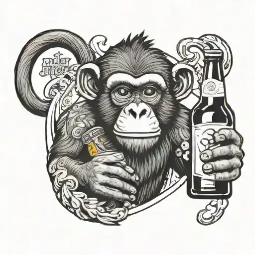 Monkey With A Beer Bottle
