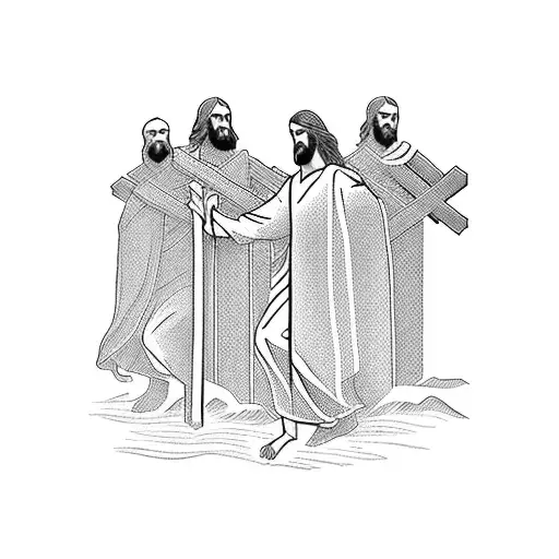 Jesus Carrying Cross Scene