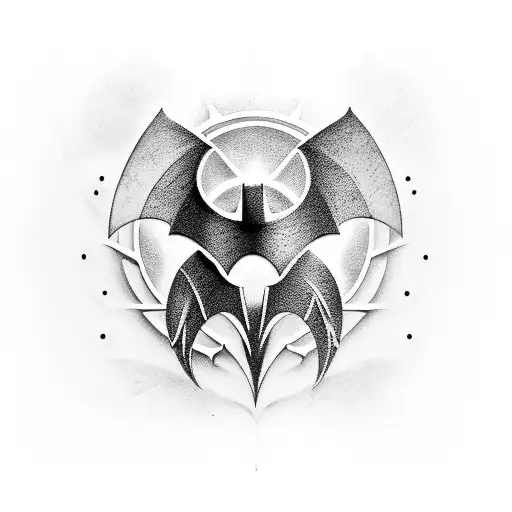 A Biomechanical Batman Symbol Integrated With Weed Leaves