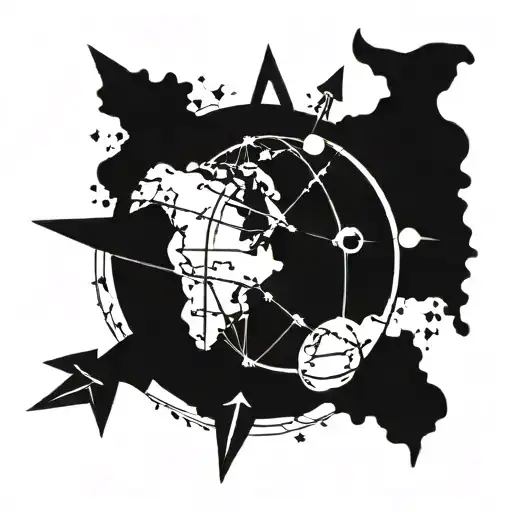 Globe And Arrow Surrounded