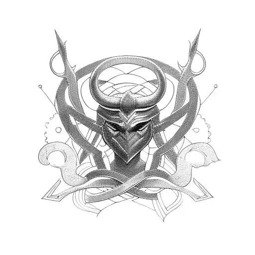 Combine The Symbols Of Loki And Nordic Mythology Into A Unique Design