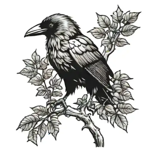 Crow Perched On A Branch