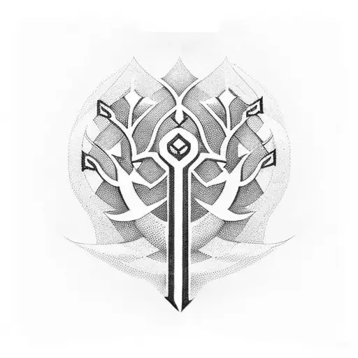 Combine Nordic Runes With Elements Of The Tree Of Life Symbol In A Unique And Intricate Design