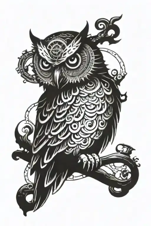 Steam Punk Owl Sitting