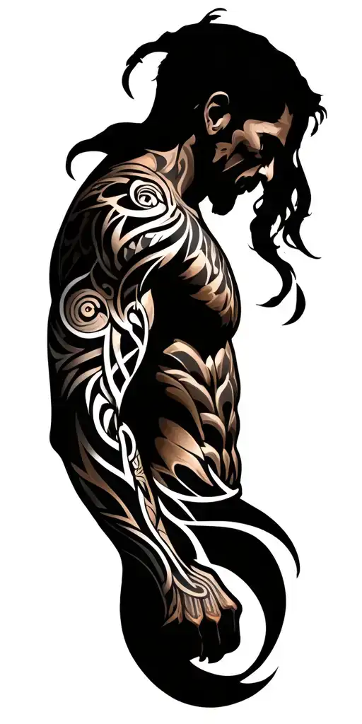 Full Sleeve Tribal Tattoo For Men Enhancing Body Muscle That Shows Way Of Life