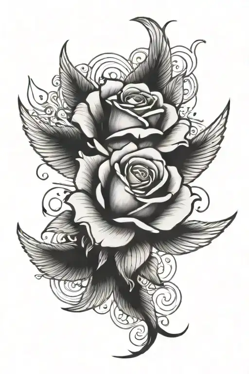 Rose With Wings Spread