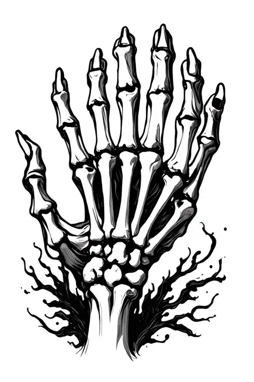 Skeleton Hand Reaching